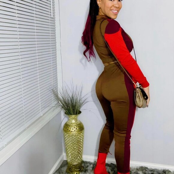 Burgundy brown tracksuit set small to 4xl - Picture 6 of 11